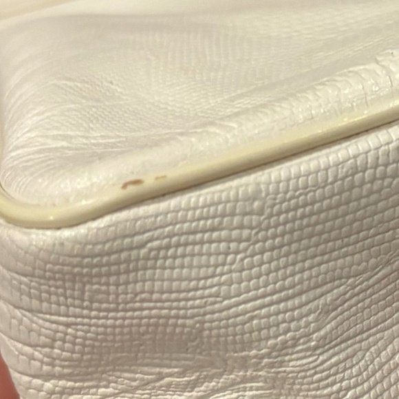 Bags by Supreme White Patchwork Reptile Print Clutch Shoulder Handbag - Picture 16 of 16